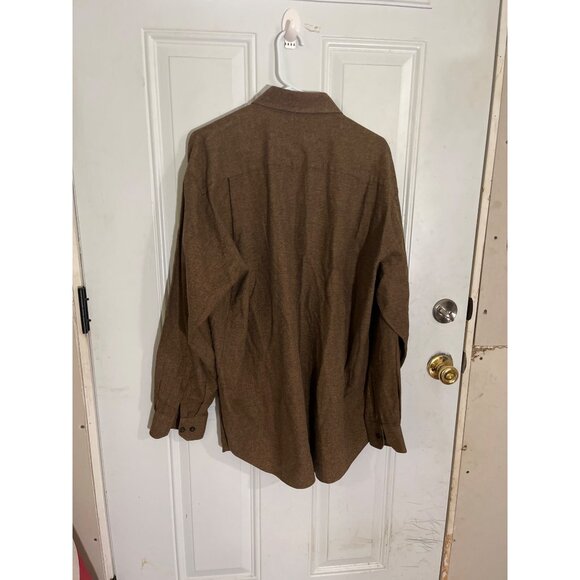 Scott Barber long sleeved collared button front brown dress shirt size Large - Picture 2 of 4